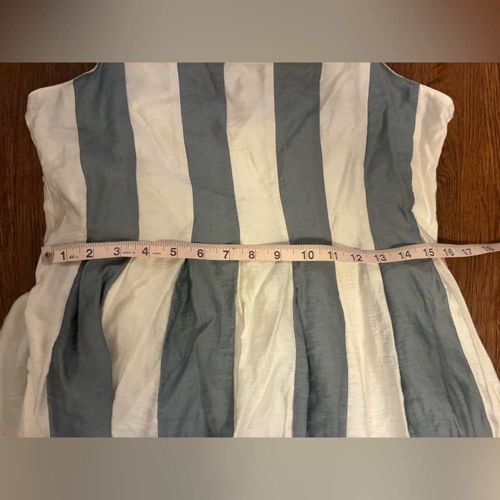 Madewell Pleated Midi Dress in Overcast (Blue and White Stripe) - Size 6 - Picture 14 of 16